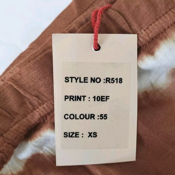 NEW!! Raga Brown SIZE XS Tie Dye Lightweight High Waist Flared Leg Pants R518 - Picture 6 of 7